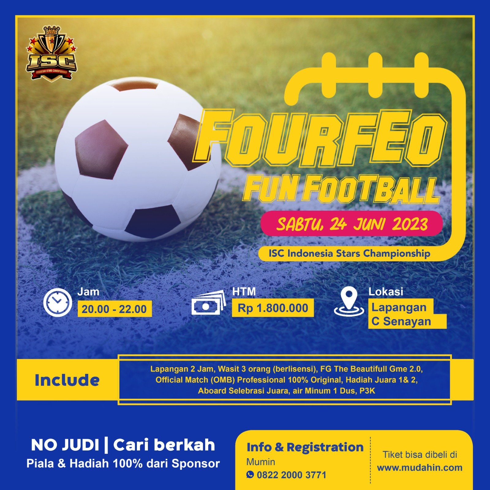ISC Fourfeo Fun Football Lapangan C Senayan, Sabtu 24 Juni 2023